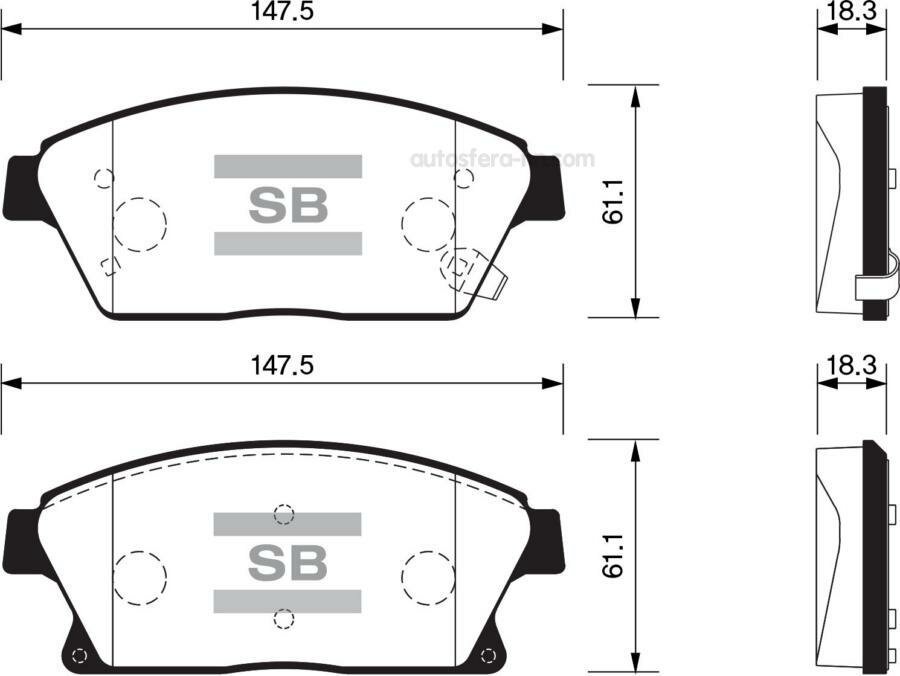 SANGSIN BRAKE SP1480 Колодки тормозные передние