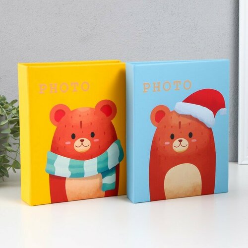 Фотоальбом на 200 фото 10х15 см Мишка зимний микс 47х175х225 см 908₽