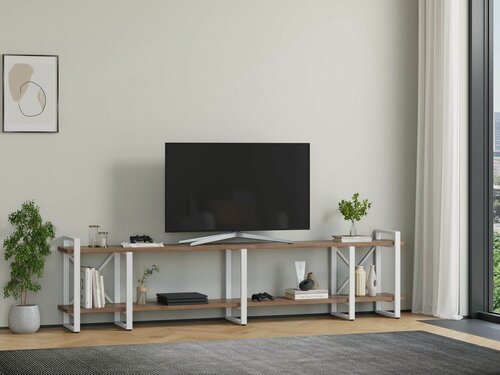 Изображение товара Тумба под ТВ Айсберг Лофт 240 белый/дуб крафт табак