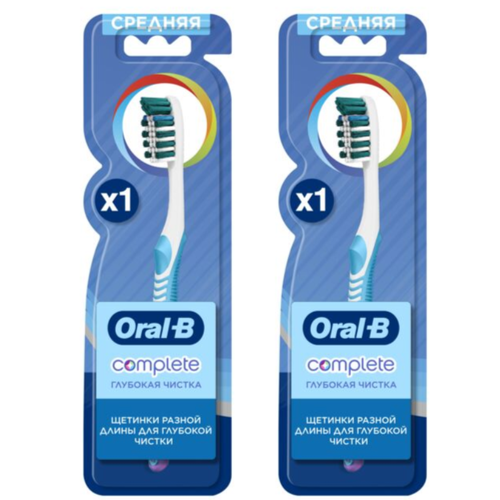 Зубная щетка Oral-B Complex Глубокая чистка, средняя, 2 шт.