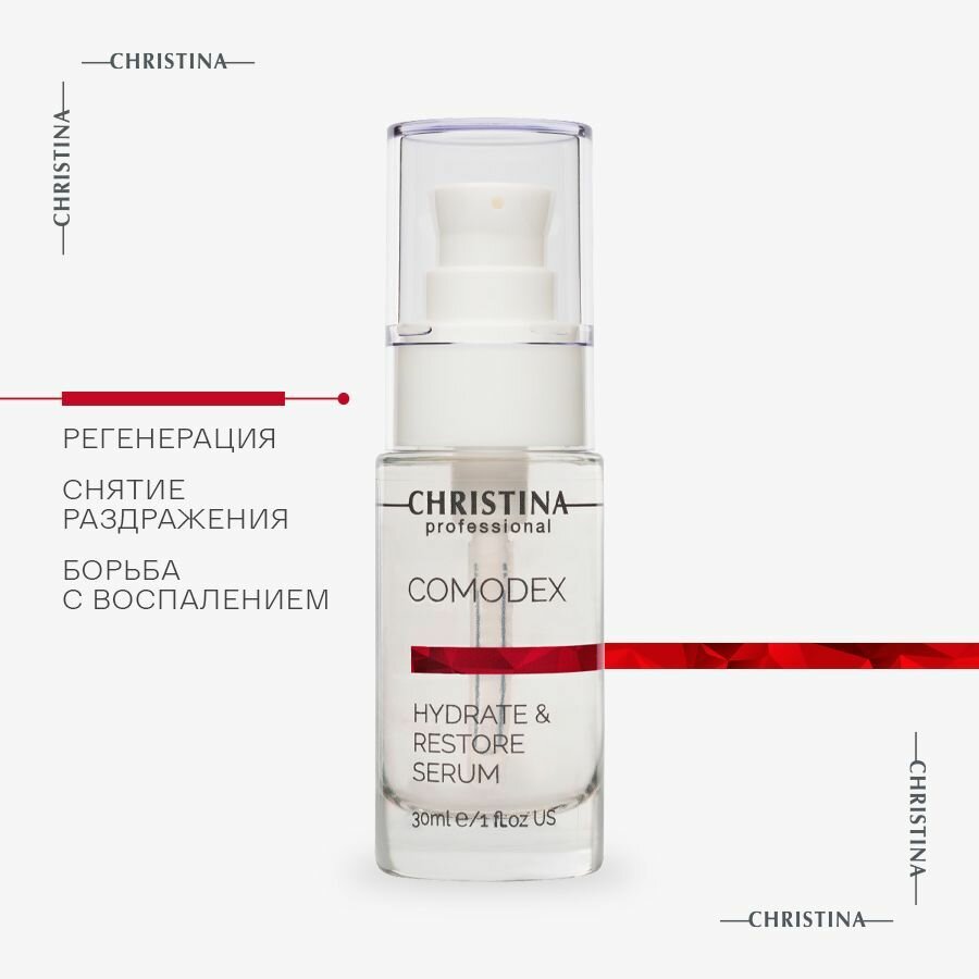 Увлажняющая восстанавливающая сыворотка Christina Comodex Hydrate & Restore Serum, 30 мл - фото №17