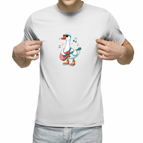 Футболка Us Basic, размер M, белый мужская футболка пингвин гитарист 2xl белый