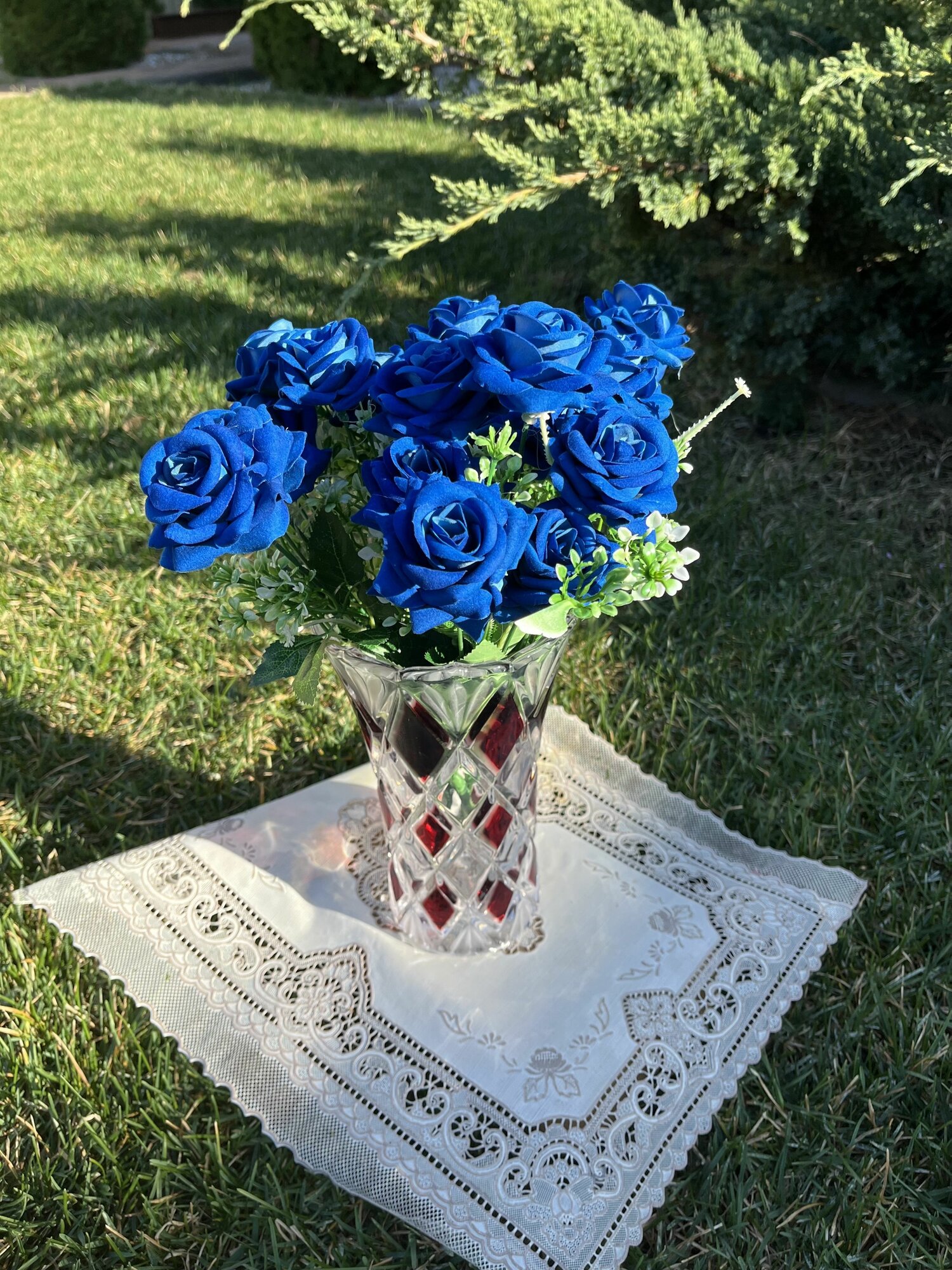Искусственные цветы"Роза" синяя