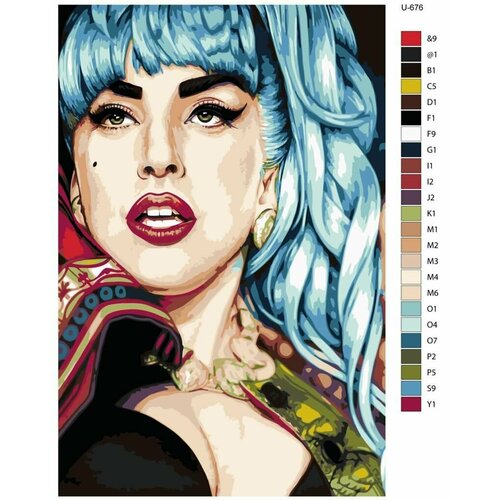 Картина по номерам U-676 Леди Гага 40x60 см картина по номерам леди в шляпе 40x60 см