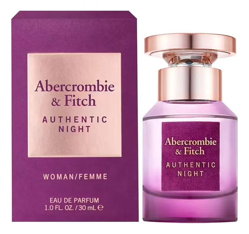 Abercrombie & Fitch, Authentic Night Woman, 30 мл, Парфюмерная вода Женская