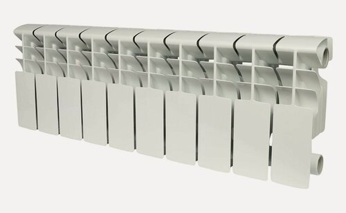 Изображение товара Радиатор Valfex "Simple L", алюминиевый, 10 секций, 850Вт, белый