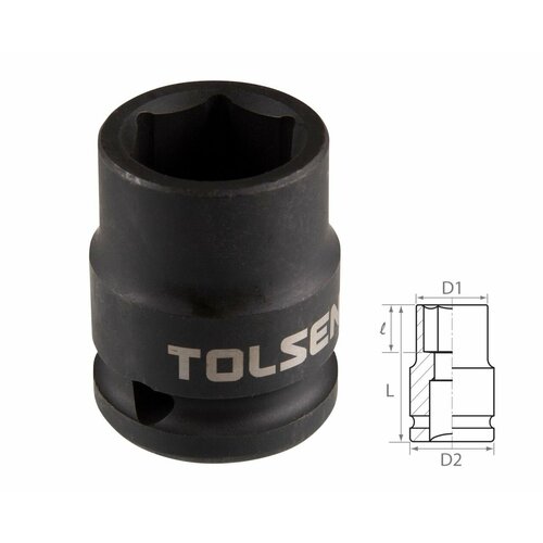 TOLSEN Головка торцевая ударная шестигранная 1/2