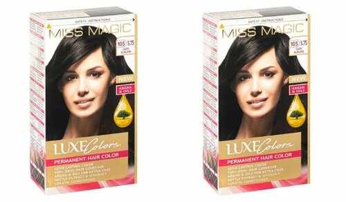 MISS MAGIC Краска для волос Luxe Colors, тон 105/5.75 Темно-каштановый, 108 мл, 2 штуки/