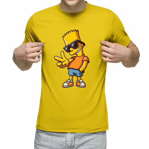 Футболка Us Basic, размер L, желтый мужская футболка wtf барт мозг симпсоны мулт рисунок 2xl темно синий