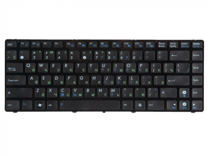 Клавиатура ZeepDeep для ноутбука Asus UL30, K42, X42E, K42J, A42J, UL30VT, UL80A, N43SN, K43, N82, U31, U30, U31SD, U35, K41, U41JF, X44, X44L, UL30A, черная с рамкой, гор. Enter