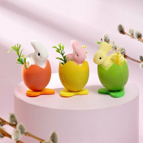 Набор для декора пасхальный Зайчики 3 шт 4 115 65 см 683₽