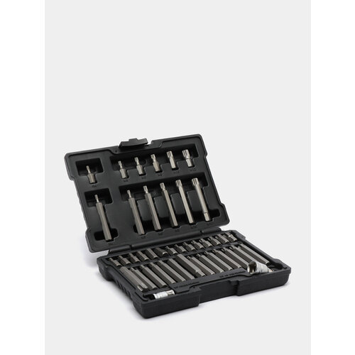 Набор бит HEX Torx SPLine хвостовик-шестигранник 12 CrV 42 шт Stels 12897₽