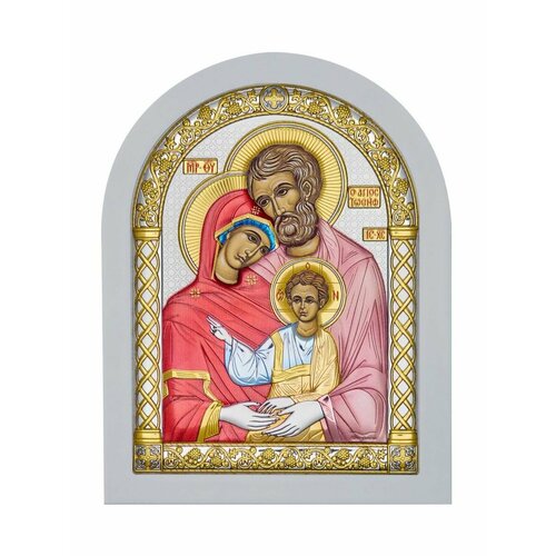 Икона серебряная, греческая Святое Семейство, 206х275 мм. святое семейство серебряная икона
