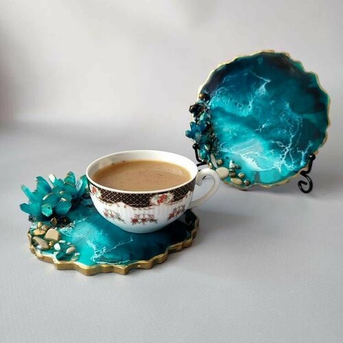 Комплект подстаканников Сочи из эпоксидной смолы 1988₽