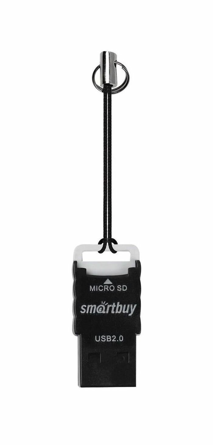 Картридер Smartbuy 707, USB 2.0 - microSD, черный