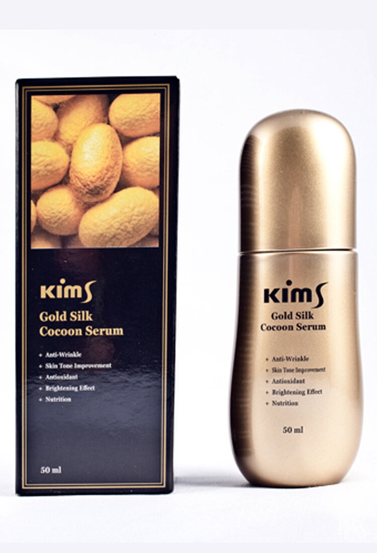 Сыворотка для лица антивозрастная c протеинами кокона шелкопряда Kims Gold Silk Cocoon Serum 50 мл