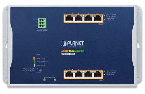 PLANET WGS-4215-8HP2S IP30, IPv6/IPv4, 4-Port 10/100/1000T 802.3bt 95W PoE + 4-Port 10/100/1000T 802.3at PoE + 2-Port 100/1000X SFP Wall-mount Managed