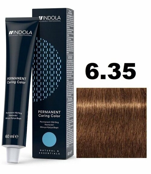 Indola Permanent Caring Color Крем-краска для волос 6/35 темный блондин золотистый красного дерева 60мл