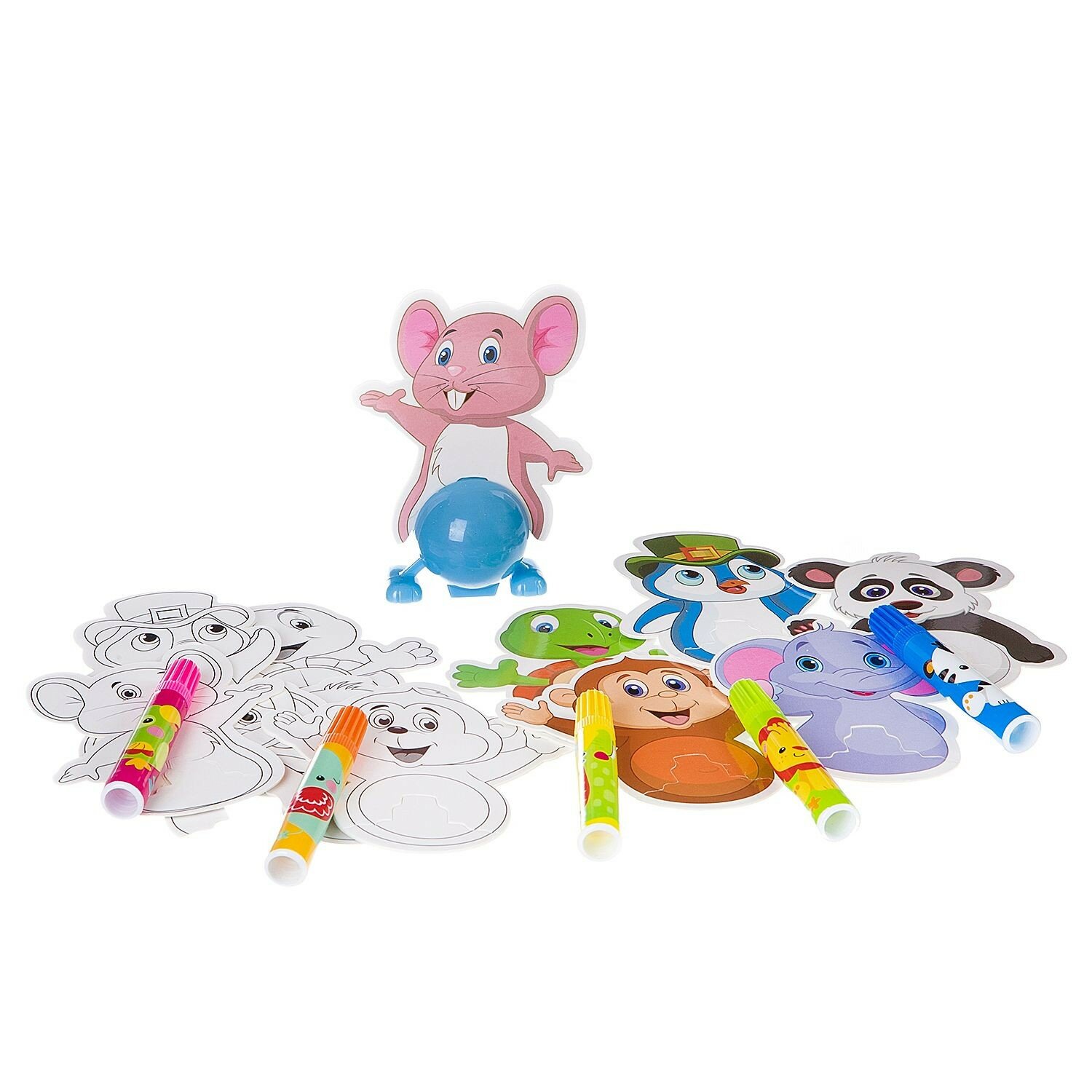 Игровой набор для раскрашивания "Животные" (игрушки с заводным механизмом) (ВВ2626) - фото №7