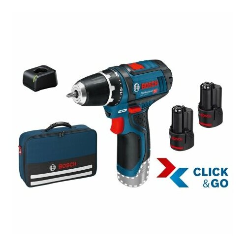 Аккумуляторный сверлильный станок 12В 2Ач GSR 12V-15 Bosch Power Tools 060186810H 4059952563879 66696₽