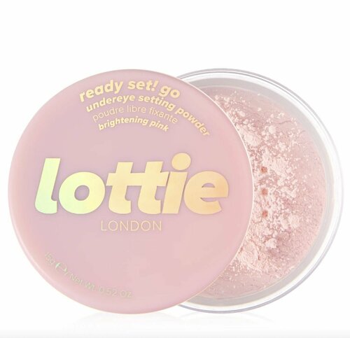 LOTTIE LONDON мини пудра рассыпчатая Ready set! go setting powder в оттенке brightening pink