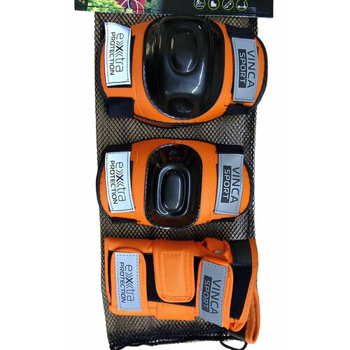 Комплект защиты детский (наколенник, налокотник, наладонник), оранжевый, S комплект защиты vinca sport взрослый индивидуальная упаковка черный vp 28 adult black
