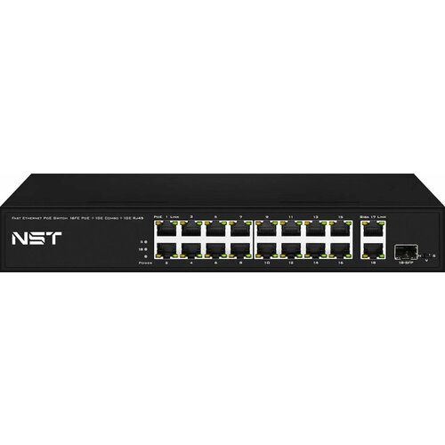 PoE коммутатор Fast Ethernet New System Technologies NST NS-SW-16F3G-P 25502₽