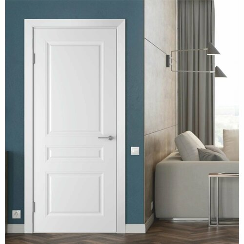 Межкомнатная дверь Классика Челси 70x200 (Комплект вместе с фурнитурой) Белая эмаль дверь межкомнатная тип с с2 до ю 70x200