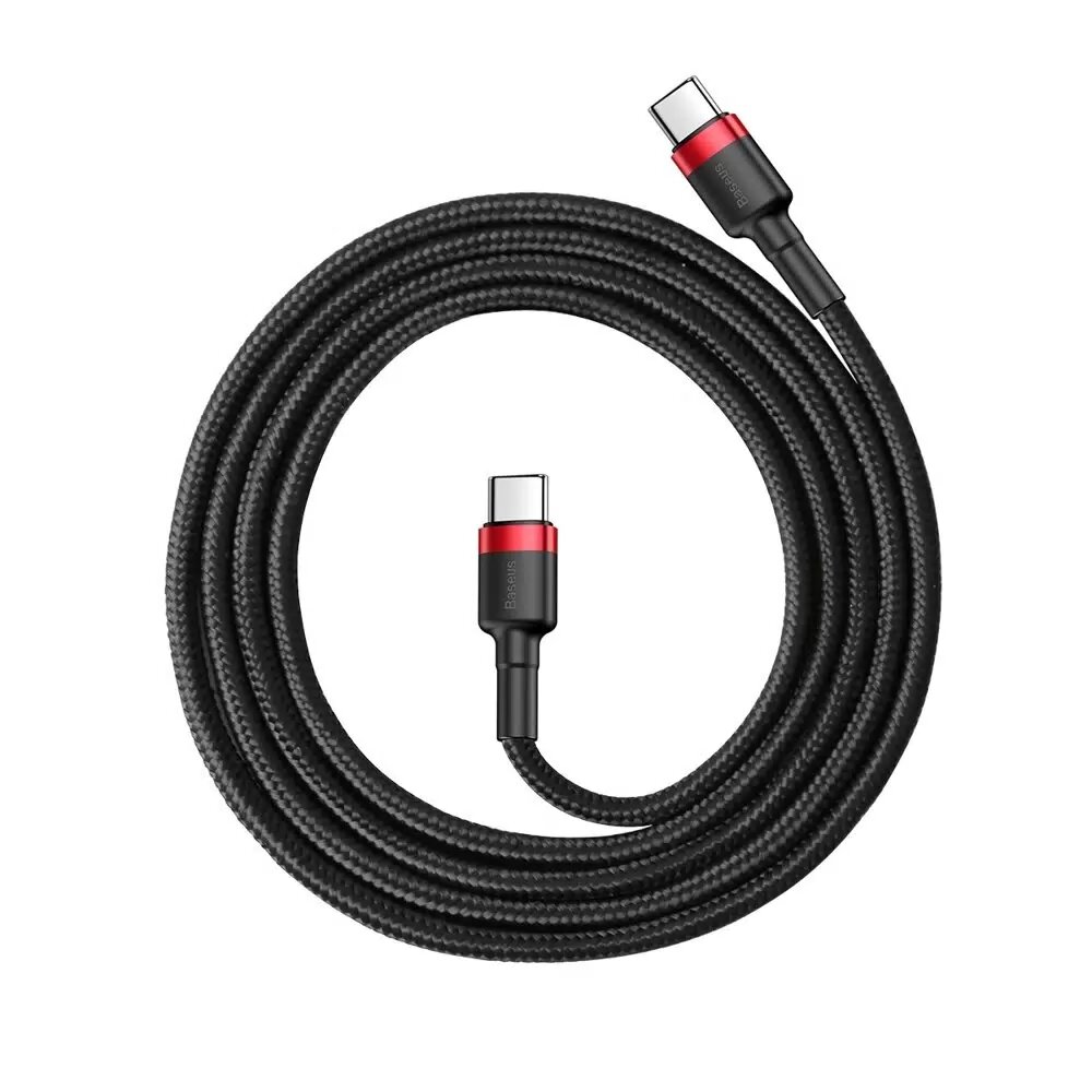 Кабель Baseus Cafule PD USB Type-C - USB Type-C, 2 м, черный/красный