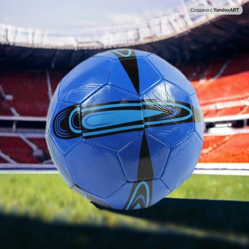 Мяч футбольный, машинная сшивка, PVC, размер 5, 290 г, (1 шт)темно-синий/черный