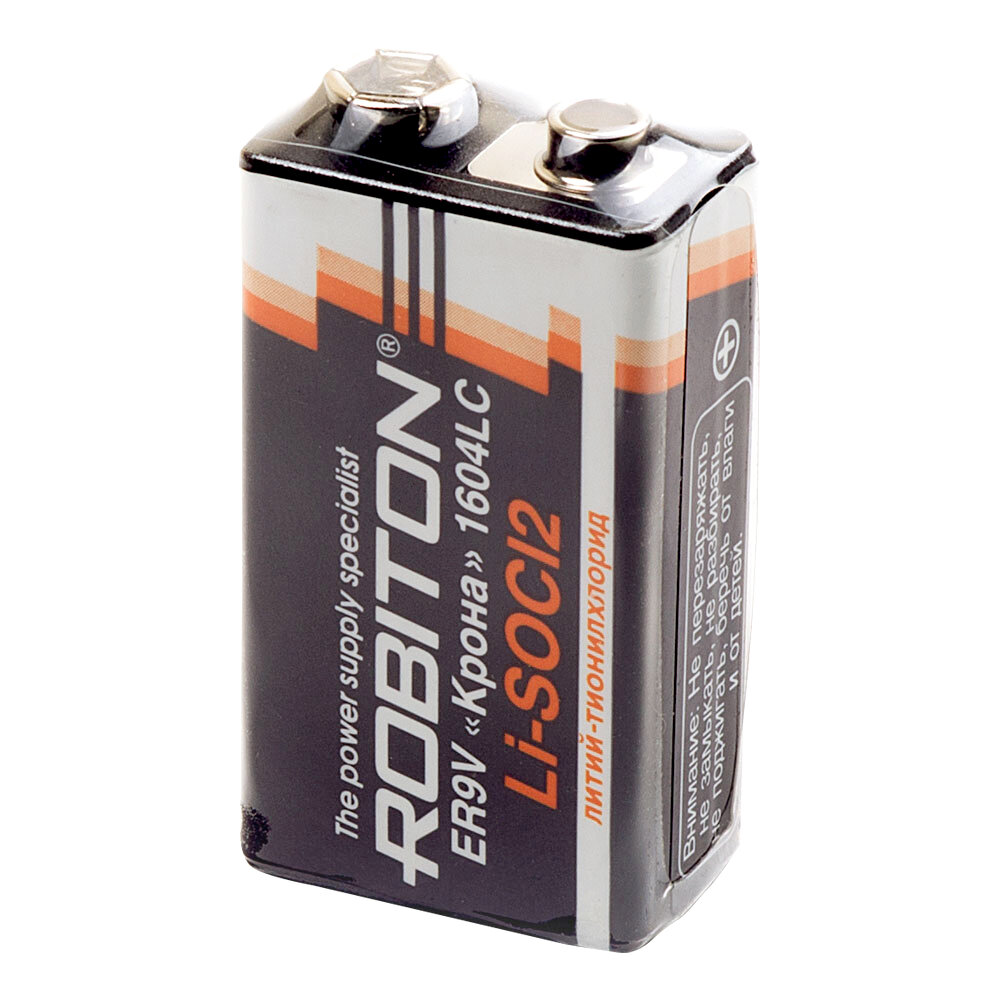 Специальная литиевая батарейка Li-SOCl2 Robiton ER9V Крона 1200 мАч 10,8В
