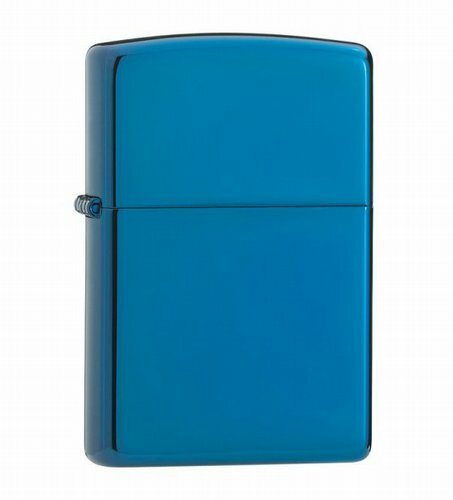 Зажигалка ZIPPO Classic с покрытием Sapphire™, латунь/сталь, синяя, глянцевая, 36x12x56 мм