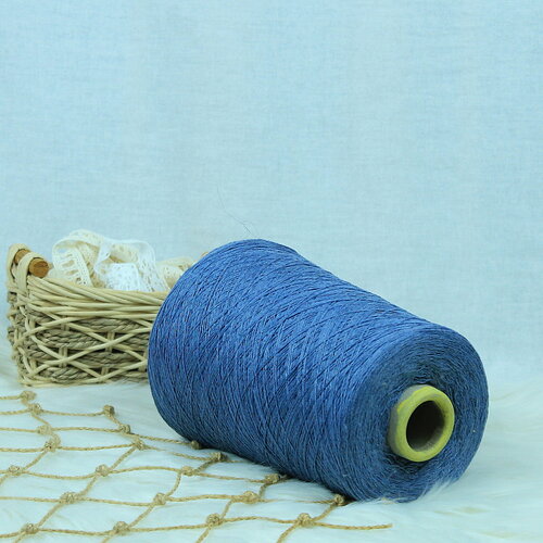 Пряжа на бобинах хлопок Испания Джинс , цвет синий, вес 430г