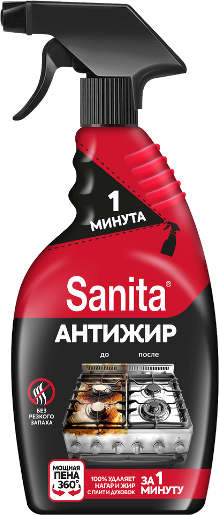 Средство для чистки кухни SANITA 1 минута 500мл