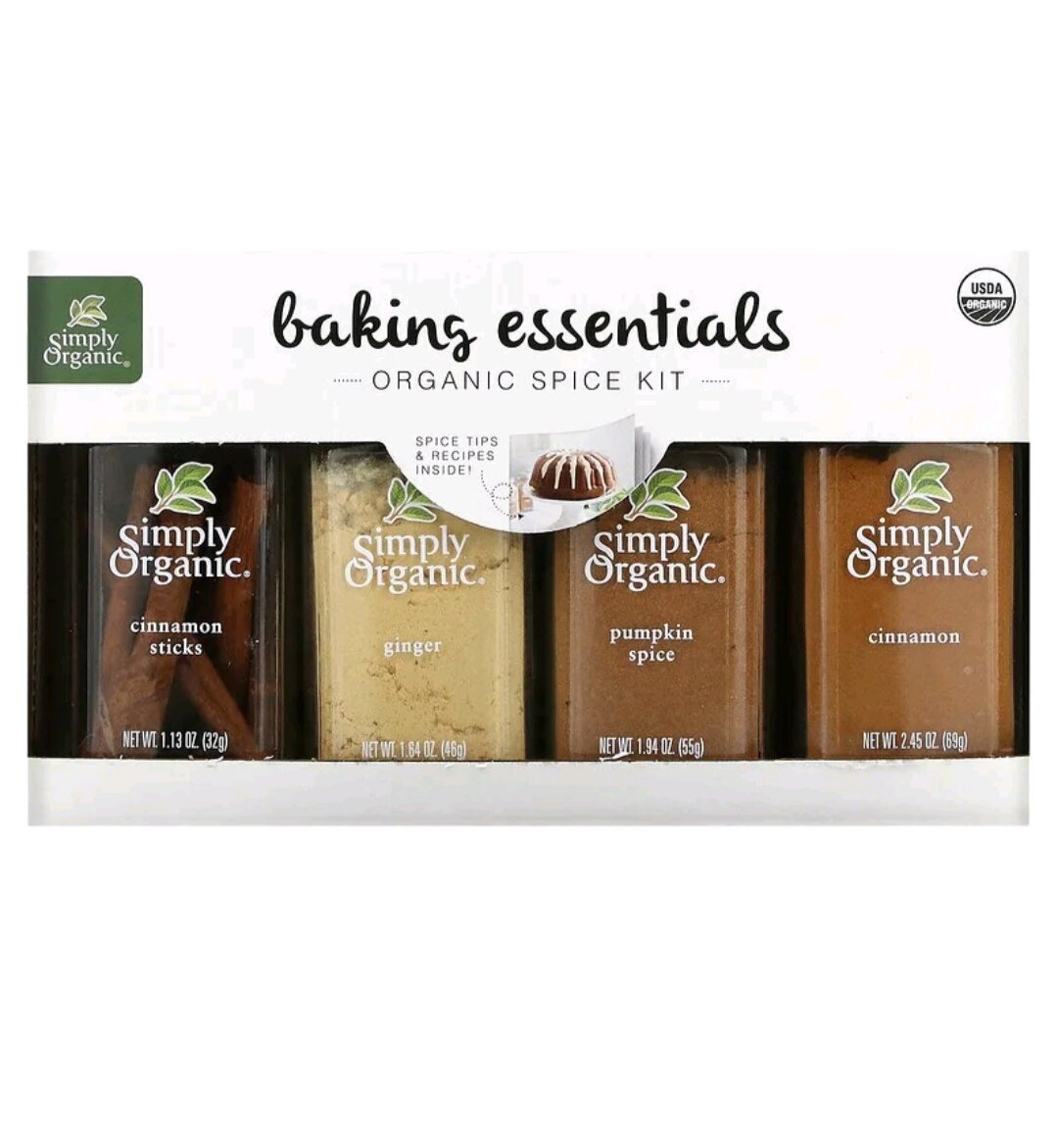 Simply Organic, Набор органических специй, ассорти, 4 специи.