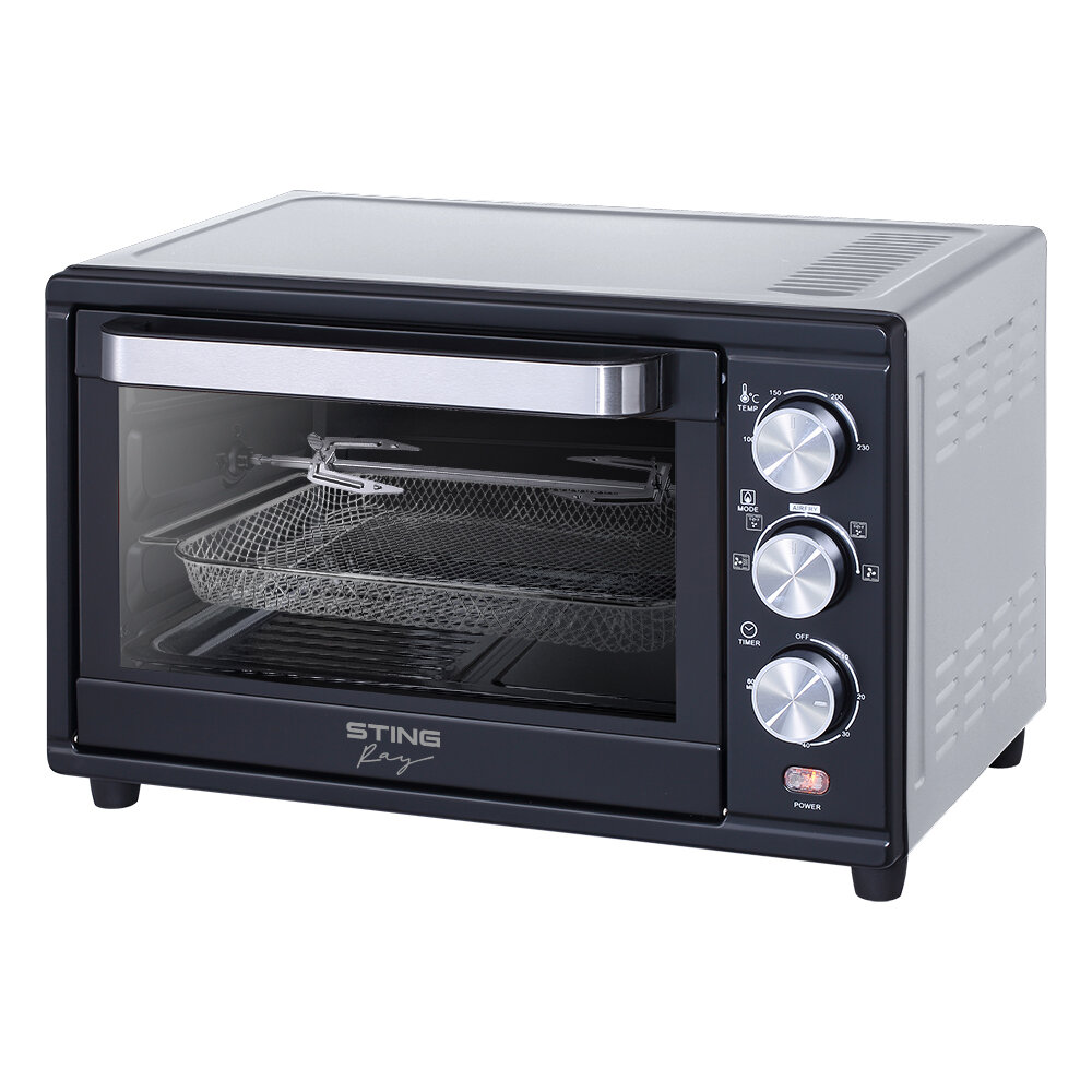 фото STINGRAY ST-EO112A черный/сталь духовой шкаф (Мини-печь)