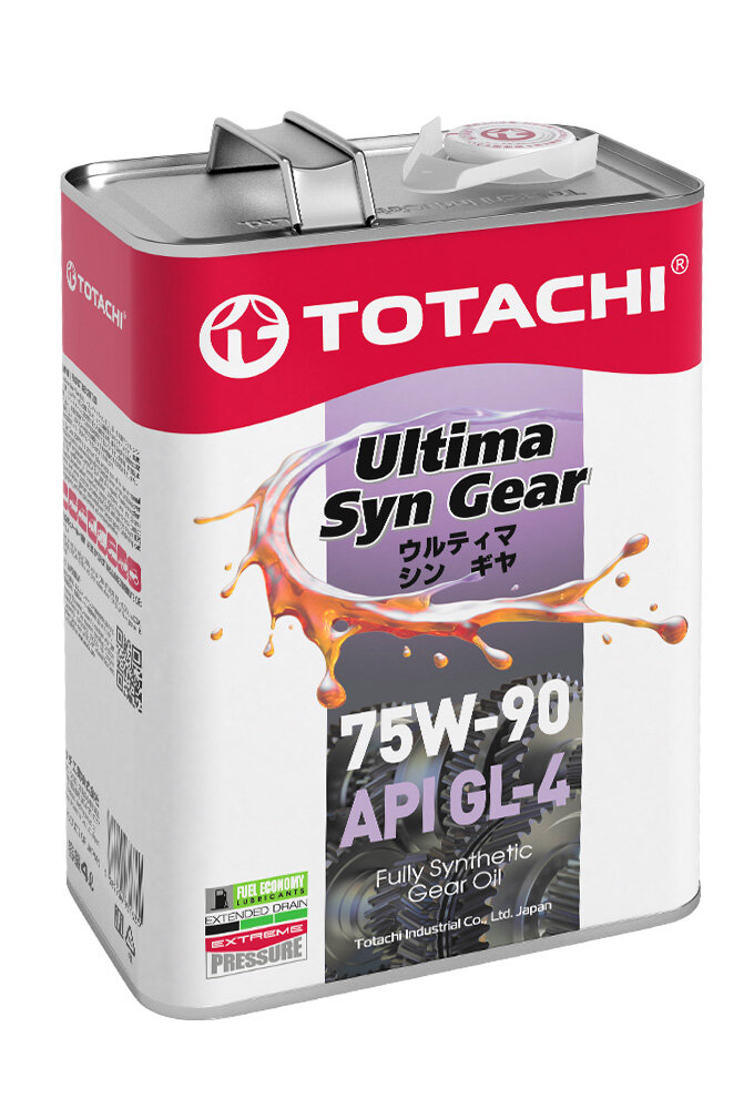 Масло трансмиссионное синтетическое TOTACHI Ultima Syn-Gear 75W-90 GL-4 4л G3504