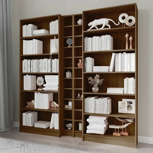 Стеллаж Стоп Мебель Билли 01 размер 200х28х202 Орех экко 21890₽