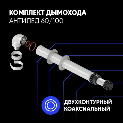 Комплект дымохода антилед 60100 750мм- рабочая длина Protherm Пантера Гепард с 2015г 2261₽