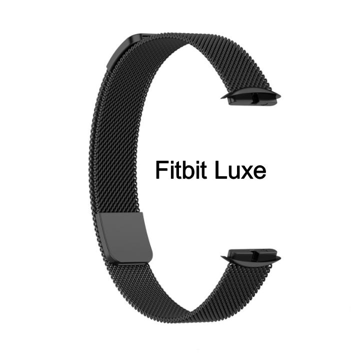 Миланский, сменный ремешок-браслет MyPads Milanese для умных смарт-часов Fitbit Luxe из нержавеющей стали, с магнитным замком и быстросъемный, черный