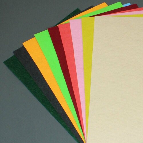 Набор фетра для рукоделия №2, (жесткий) 1 мм, плотность 160 г/м2, размер 20*30 см, 10 листов, ВсемБусики