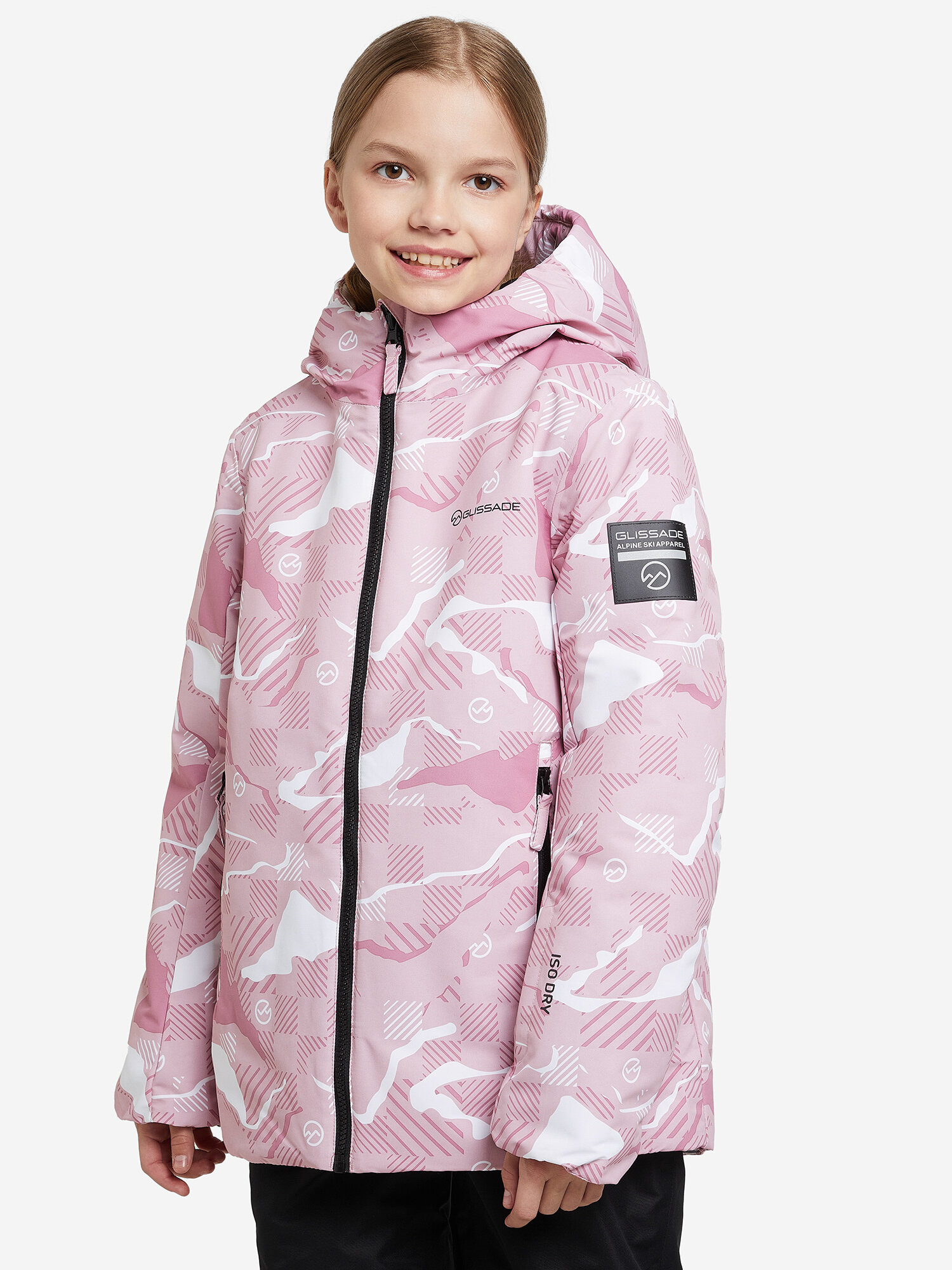 Куртка горнолыжная GLISSADE Universe Girls Padded Jacket, размер 158/164, розовый