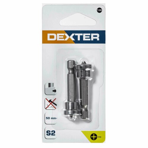 Бита для гипсокартона Dexter XM138DT-3 PH2x50 мм, 2 шт.