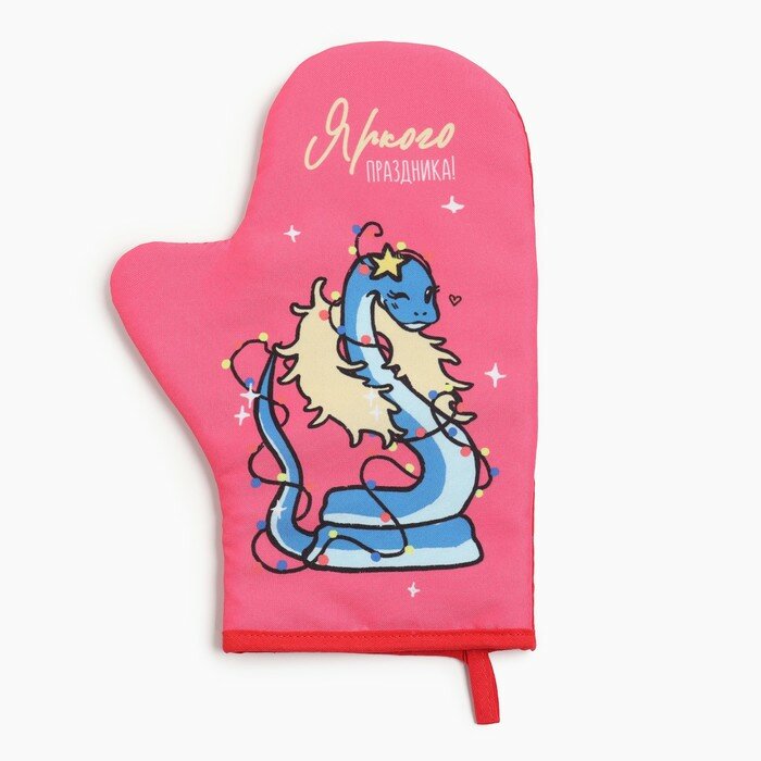 фото Варежка-прихватка Доляна Snake party 20х28 см, 35% хл, 65% пэ, ватин 250 г/м2