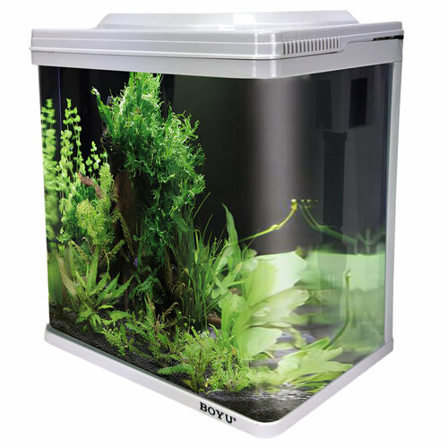 Аквариум Boyu EM-250 панорамный 75 л с фильтром и LED-лампой белый 6310₽