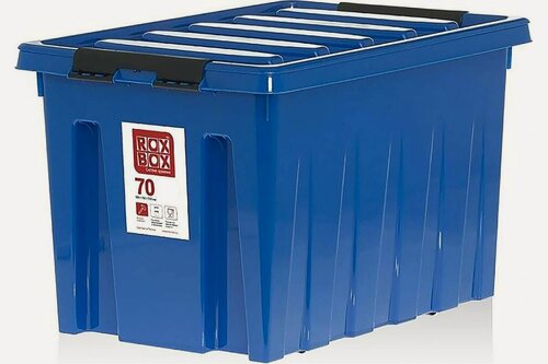 Изображение товара Rox Box Контейнер на роликах с крышкой, 70 л, синий 070-00.06