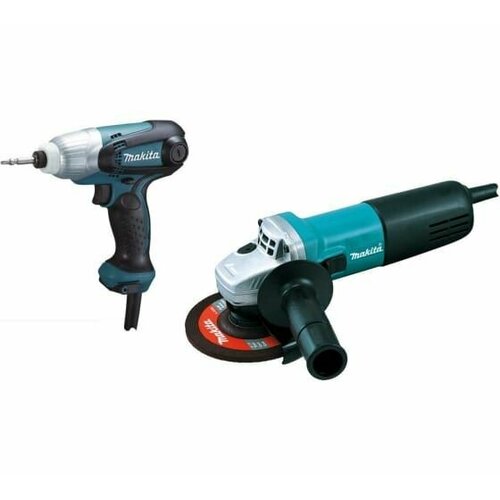 Набор Makita: шуруповерт TD0101 + углошлифовальная машина 9555HN DK0169 ушм makita 9555hn 710 вт 125 мм