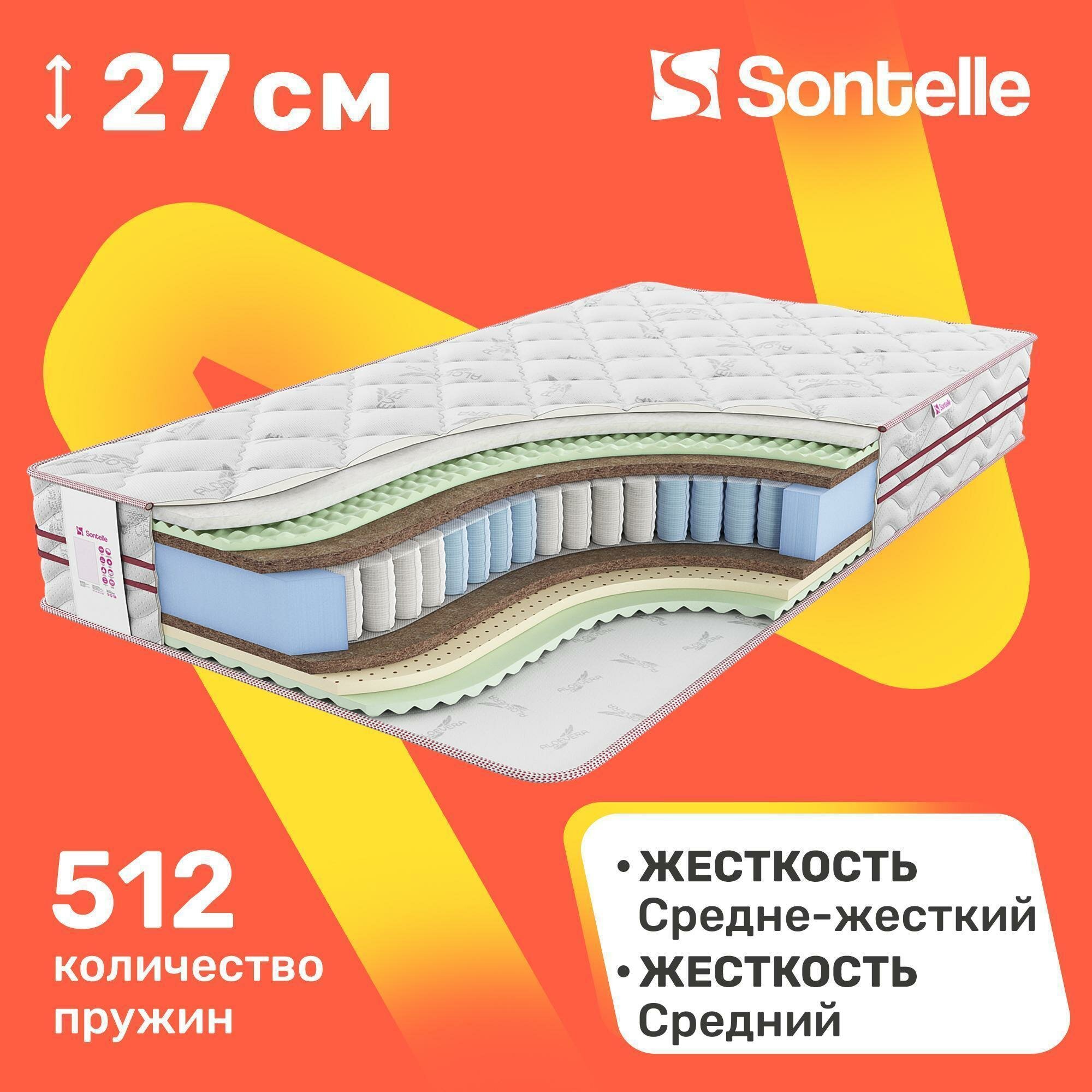 Матрас с независимыми пружинами Sontelle LeGross Klart 70x190