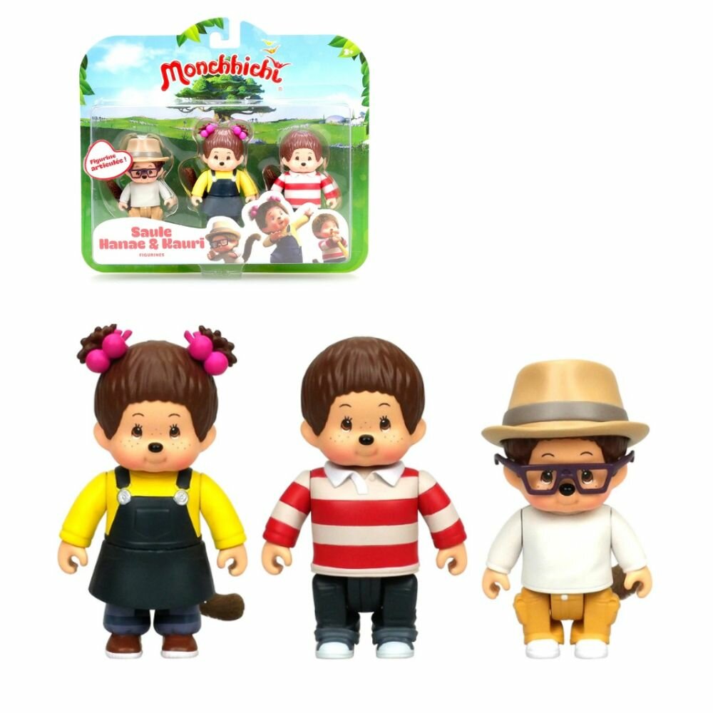 фото Игровой набор игрушки Мончичи, 3 фигурки обезьянок, 7 см