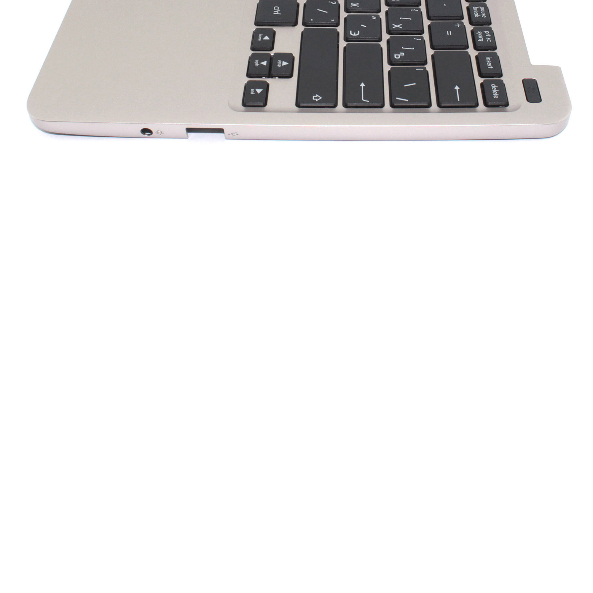 Клавиатура (топ-панель) для ноутбука Asus E200HA черная с бронзовым топкейсом